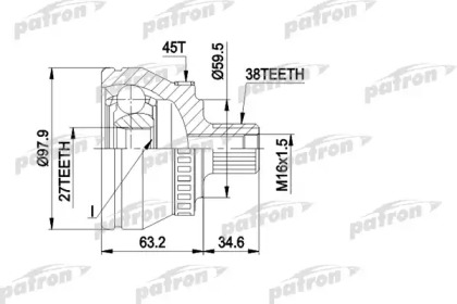 Шарнирный комплект PATRON PCV1267