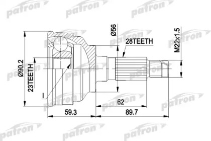 Шарнирный комплект PATRON PCV1268