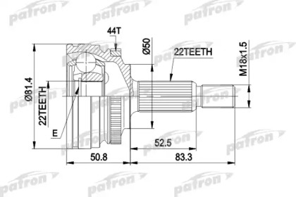 Шарнирный комплект PATRON PCV1272