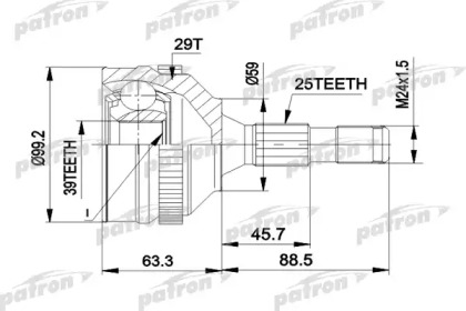 Шарнирный комплект PATRON PCV1281A