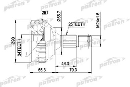 Шарнирный комплект PATRON PCV1282