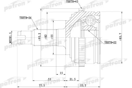 Шарнирный комплект PATRON PCV1288