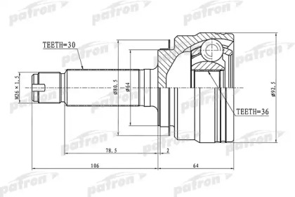 Шарнирный комплект PATRON PCV1289