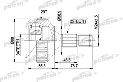 Шарнирный комплект PATRON PCV1292