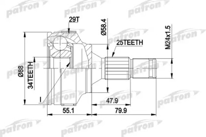 Шарнирный комплект PATRON PCV1302