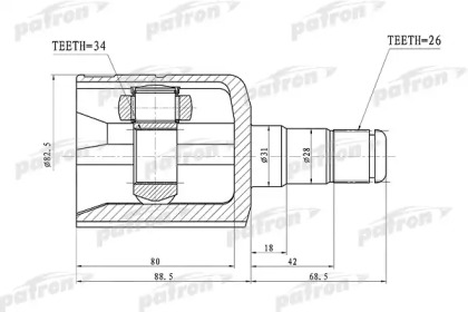 Шарнирный комплект PATRON PCV1305