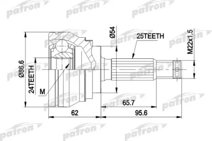 Шарнирный комплект PATRON PCV1332