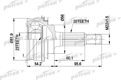 Шарнирный комплект PATRON PCV1346