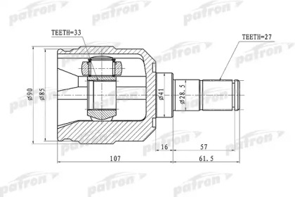 Шарнирный комплект PATRON PCV1355