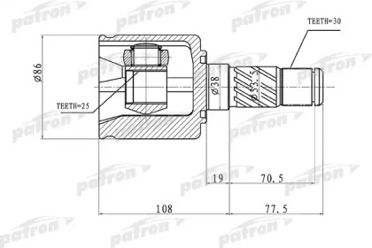 Шарнирный комплект PATRON PCV1357