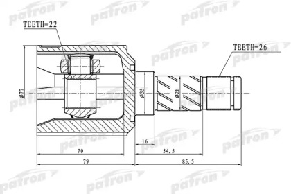 Шарнирный комплект PATRON PCV1359