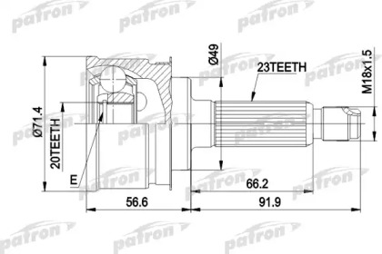 Шарнирный комплект PATRON PCV1361