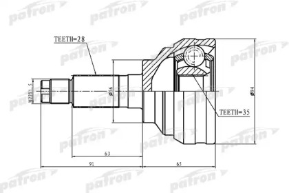 Шарнирный комплект PATRON PCV1369