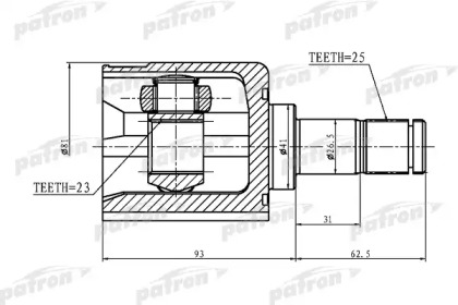 Шарнирный комплект PATRON PCV1384