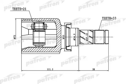 Шарнирный комплект PATRON PCV1388