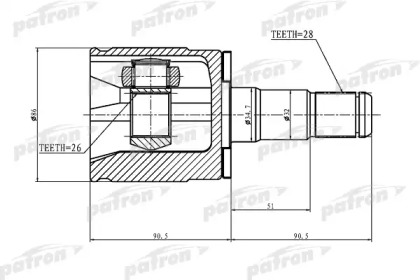 Шарнирный комплект PATRON PCV1402