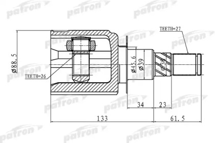 Шарнирный комплект PATRON PCV1410