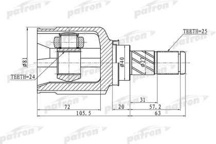 Шарнирный комплект PATRON PCV1411