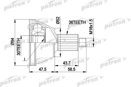 Шарнирный комплект PATRON PCV1413