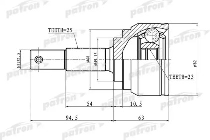 Шарнирный комплект PATRON PCV1418