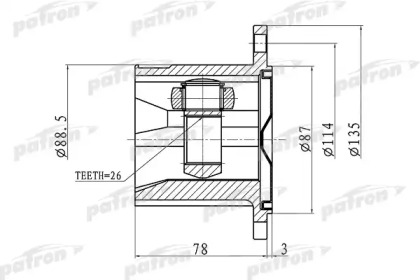 Шарнирный комплект PATRON PCV1423