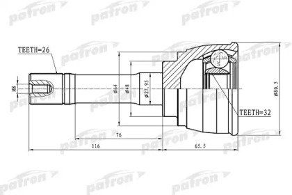 Шарнирный комплект PATRON PCV1425