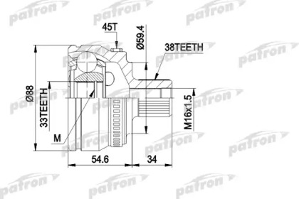 Шарнирный комплект PATRON PCV1435