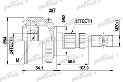 Шарнирный комплект PATRON PCV1452