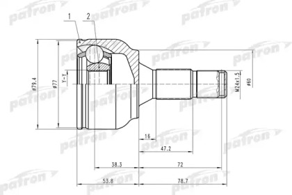 Шарнирный комплект PATRON PCV1456