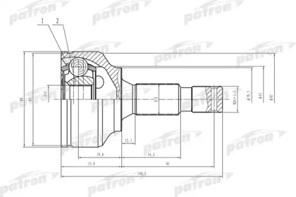 Шарнирный комплект PATRON PCV1469