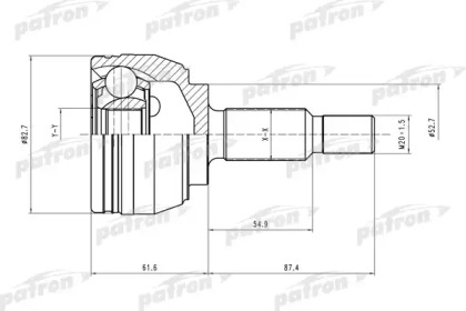 Шарнирный комплект PATRON PCV1519