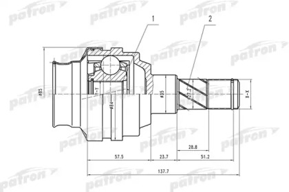 Шарнирный комплект PATRON PCV1547