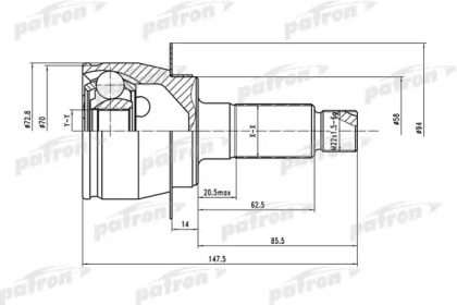 Шарнирный комплект PATRON PCV1558