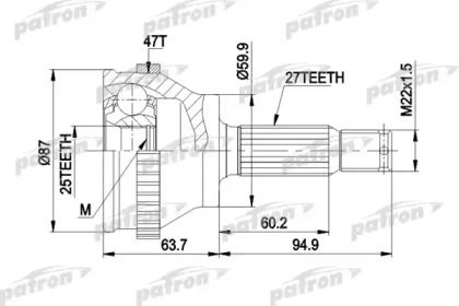 Шарнирный комплект PATRON PCV1617AL