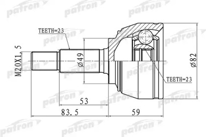 Шарнирный комплект PATRON PCV1667