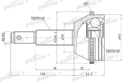 Шарнирный комплект PATRON PCV1674