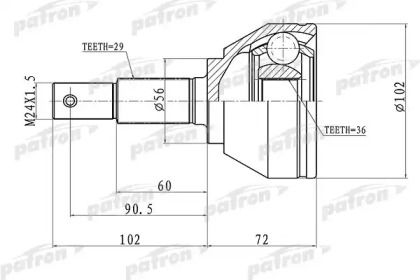 Шарнирный комплект PATRON PCV1698