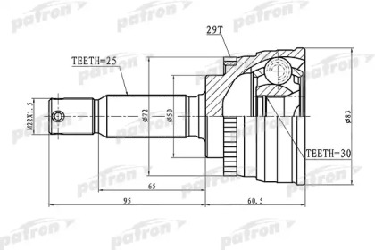 Шарнирный комплект PATRON PCV1721