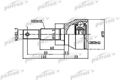 Шарнир PATRON PCV1743