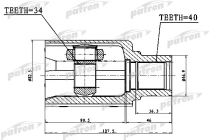 Шарнир, приводной вал PATRON PCV1757