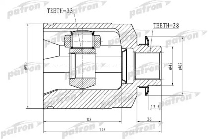 Шарнир, приводной вал PATRON PCV1759