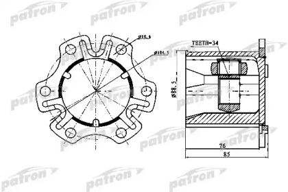 Шарнирный комплект PATRON PCV1770