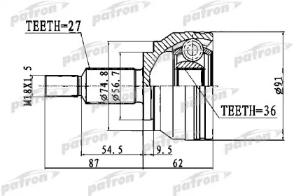 Шарнирный комплект PATRON PCV1771