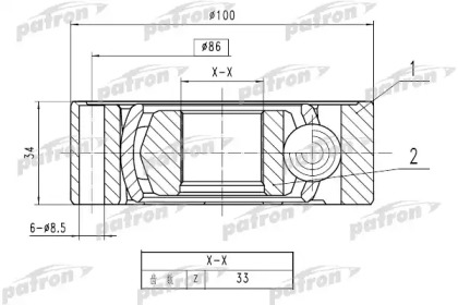 Шарнирный комплект PATRON PCV1787