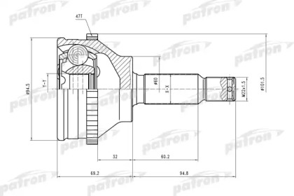 Шарнирный комплект PATRON PCV2066