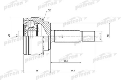 Шарнирный комплект PATRON PCV2112