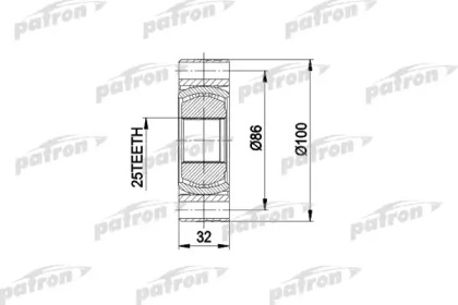 Шарнирный комплект, приводной вал PATRON PCV2273