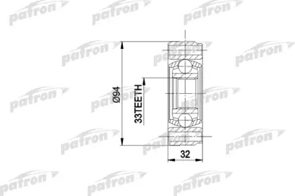 Шарнирный комплект, приводной вал PATRON PCV3004