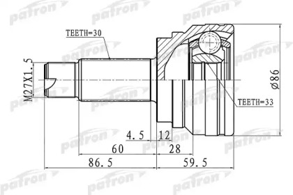 Шарнирный комплект PATRON PCV3006