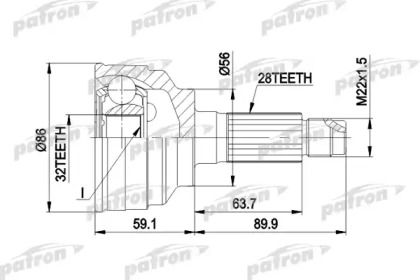 Шарнирный комплект PATRON PCV3021